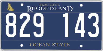 RI license plate 829143