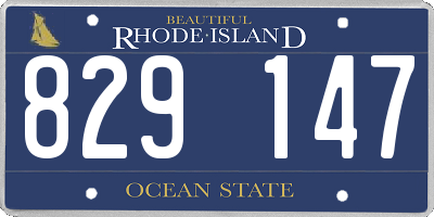 RI license plate 829147