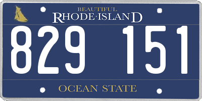 RI license plate 829151