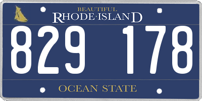 RI license plate 829178