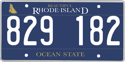 RI license plate 829182