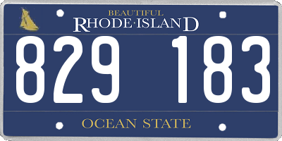 RI license plate 829183