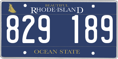 RI license plate 829189