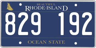 RI license plate 829192