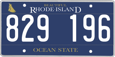 RI license plate 829196
