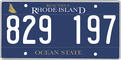 RI license plate 829197