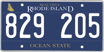RI license plate 829205