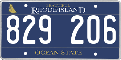 RI license plate 829206