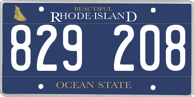 RI license plate 829208