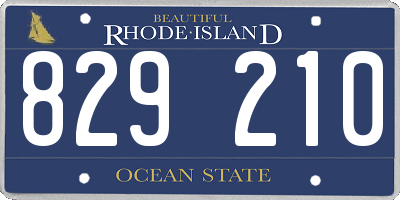 RI license plate 829210