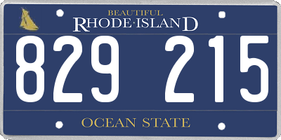 RI license plate 829215