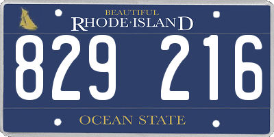 RI license plate 829216