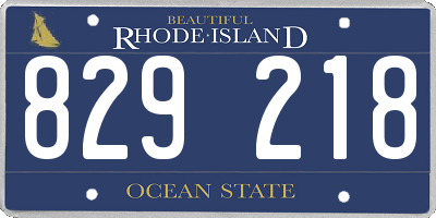 RI license plate 829218