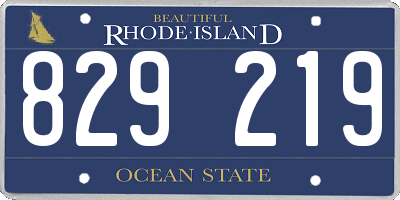 RI license plate 829219