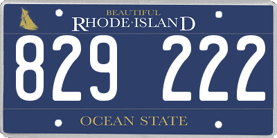 RI license plate 829222