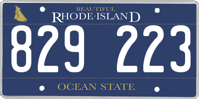 RI license plate 829223