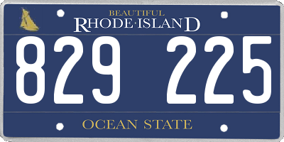 RI license plate 829225