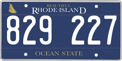 RI license plate 829227