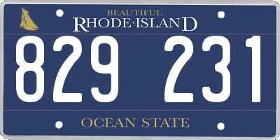 RI license plate 829231