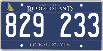 RI license plate 829233