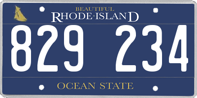 RI license plate 829234
