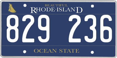 RI license plate 829236