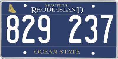 RI license plate 829237