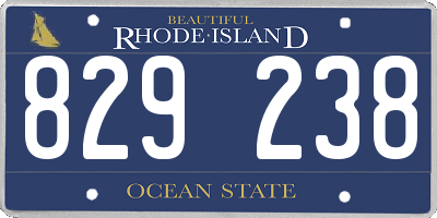 RI license plate 829238