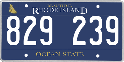 RI license plate 829239
