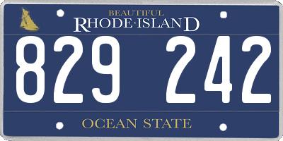 RI license plate 829242