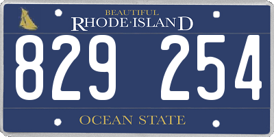 RI license plate 829254