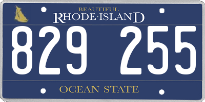 RI license plate 829255