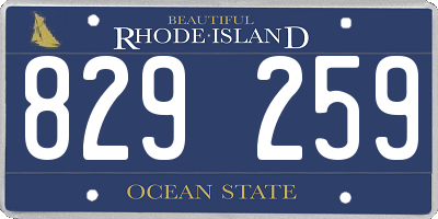 RI license plate 829259