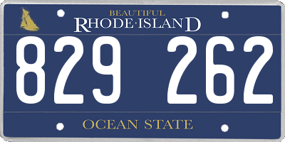 RI license plate 829262