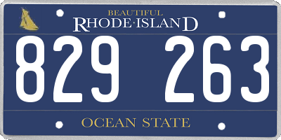 RI license plate 829263