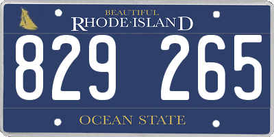 RI license plate 829265