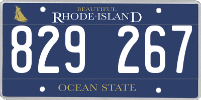 RI license plate 829267