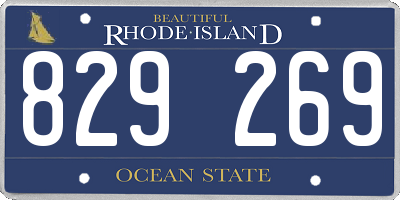 RI license plate 829269