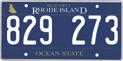 RI license plate 829273