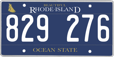 RI license plate 829276