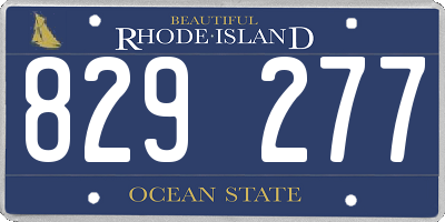 RI license plate 829277