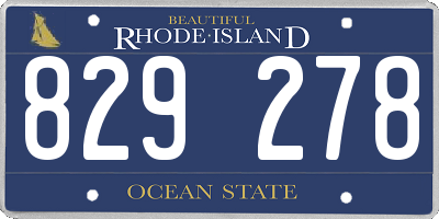 RI license plate 829278