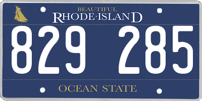 RI license plate 829285