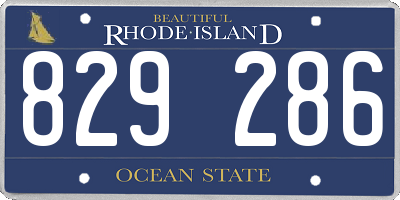 RI license plate 829286