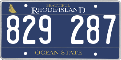 RI license plate 829287