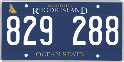 RI license plate 829288