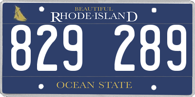 RI license plate 829289