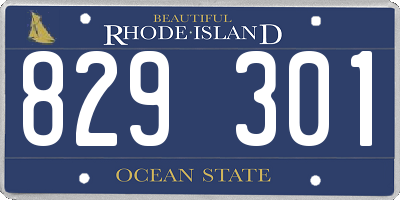 RI license plate 829301