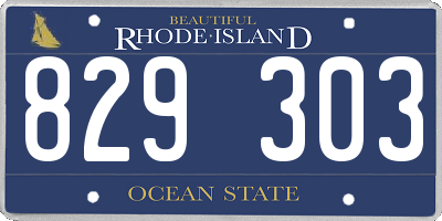 RI license plate 829303