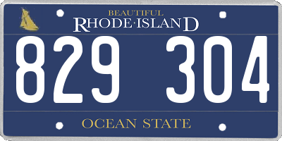RI license plate 829304